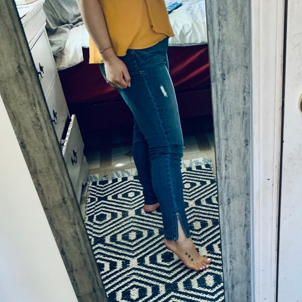 High rise skinny jeans